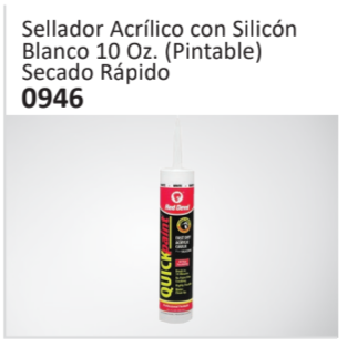 Sellador Acrílico con SilicónBlanco 10 Oz. (Pintable)Secado Rápido 0946