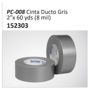 PC-008 Cinta Ducto Gris2”x 60 yds (8 mil)152303