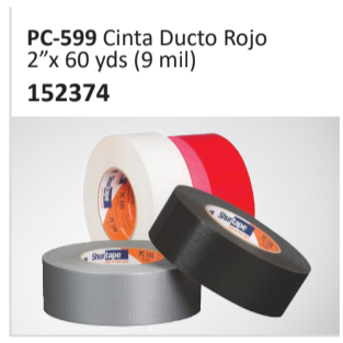 PC-599 Cinta Ducto Rojo2”x 60 yds (9 mil)152374