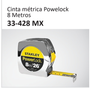 Cinta métrica Powelock8 Metros 33-428 MX