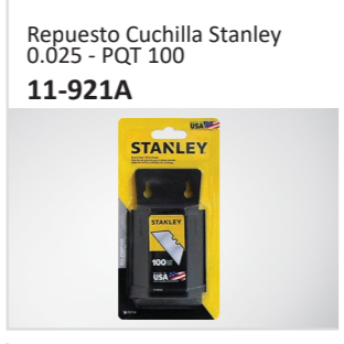 Repuesto Cuchilla Stanley0.025 - PQT 100 11-921A