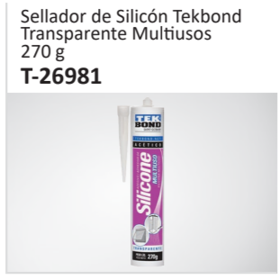 Sellador de Silicón TekbondTransparente Multiusos270 g T-26981