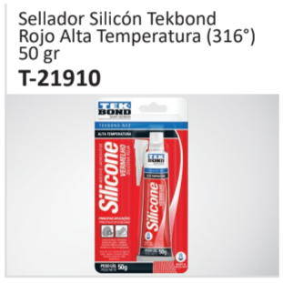 Sellador Silicón TekbondRojo Alta Temperatura (316°)50 gr T-21910