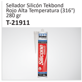 Sellador Silicón TekbondRojo Alta Temperatura (316°)280 gr T-21911
