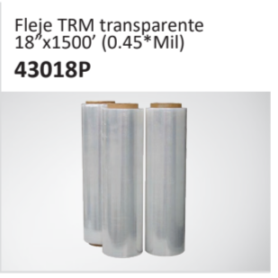 Fleje TRM transparente18”x1500’ (0.45Mil) 43018P